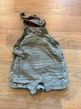 Striped Olive Green Baby Romper